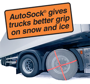 AutoSock For Trucks/Auto Sock - textile wheel covers with an elasticated edge; you just slip them over the driving wheels when you find yourself getting stuck. ("Yes - it really is this easy" and "Yes, of course they work!")