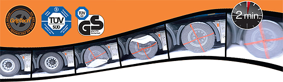 AutoSock for Trucks/Auto Sock - textile wheel covers with an elasticated edge; you just slip them over the driving wheels when you find yourself getting stuck. ("Yes - it really is this easy" and "Yes, of course they work!")
