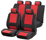 Car seat covers black and red