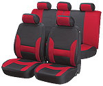 Walser COLLADA AEROTEX Black and Red Car Seat Covers at The Roof Box Company