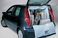 Safe Bag: a new concept in car safety and protection, designed to keep bulky objects in place, whilst keeping the vehicle clean and the passengers safe - a car safeguard , and there is one for most modern hatchbacks, estates, 4x4s and MPVs at The Roof Box Company