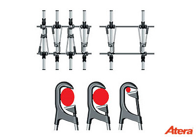 4 x Atera GIRO AF aluminium bike carriers with roof bars