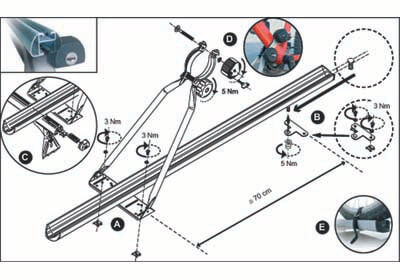 CRUZ 'Bici-rack' T-track adapters for CRUZ aluminium aero bars no. 857 006