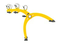 Volkswagen VW Jetta four door saloon (2005 to 2011) :Saris Bones 3 bike carrier, yellow, no. SAB3-YW