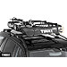 4 x Thule ProRide 591 bike carriers with locking roof bars
