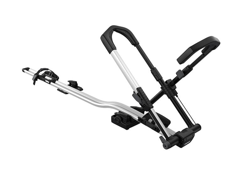 :2 x Thule UpRide 599 bike carriers with locking roof bars