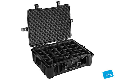 B&W outdoor.case, Type 65, black, padded dividers, no. 1.6023/B/RPD