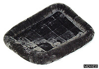 Poodle [Miniature]  :Midwest 24" 'Quiet Time' pet bed, grey synthetic fur, no. MD40224GY