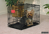:Midwest 22" folding dog cage, double door, black, no. MD1622DD