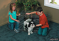:Midwest 30" 'Ultima' folding dog cage, triple door, zinc, no. MD1630UL