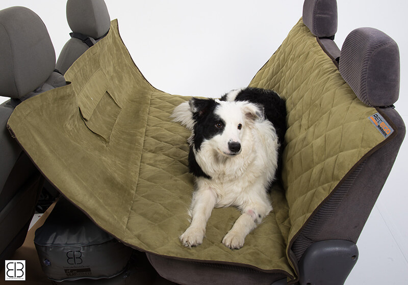 Kia Carens (2013 onwards):EB Animal Basics velvet hammock, sage and espresso, no. ABVSCHM SA-ES