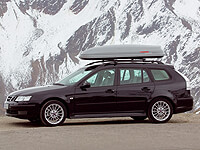 :Package deal: KAMEI Corvara 310 box, silver, (right opening) and bars