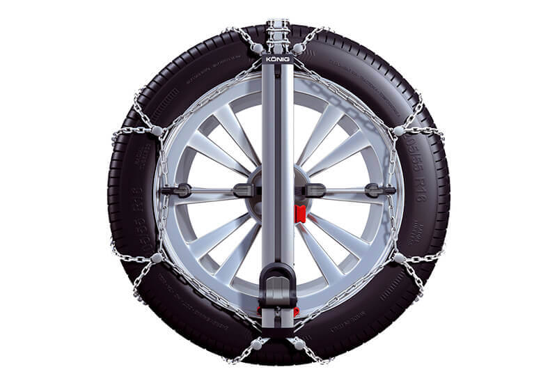 Mercedes Benz E Class four door saloon (2002 to 2009):Konig CU-9 Easy-fit snow chains (pair) no. CU-9 102