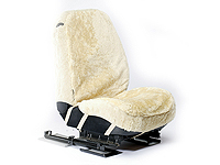 Renault Clio three door (2005 onwards) :Walser car seat cover (1), real sheepskin, beige, 19126