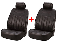 Renault Clio three door (2005 onwards) :Walser car front seat covers black leather (side airbag compatible) x 2 SPECIAL OFFER - WL19601-2