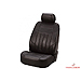 Walser car front seat cover black leather (side airbag compatible) - WL19601