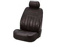Renault Clio three door (2005 onwards) :Walser car front seat cover black leather (side airbag compatible) - WL19601