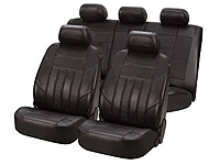 Renault Clio three door (2005 onwards) :Walser car seat covers, black leather full set - WL19620