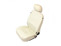 Renault Clio three door (2005 onwards) :Walser car front seat cover beige leather (side airbag compatible) - WL19680