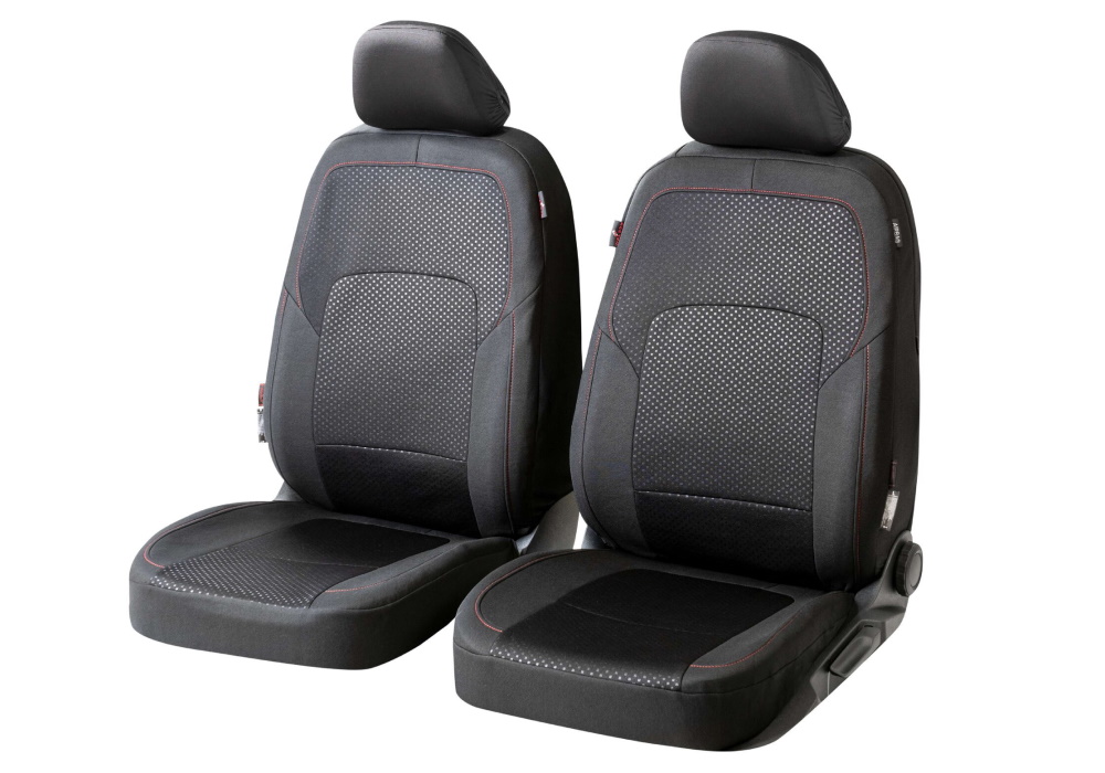 Vauxhall Astra five door (2015 to 2022):Walser ZIPP-IT seat covers, front seats only,  Logan black, 11860
