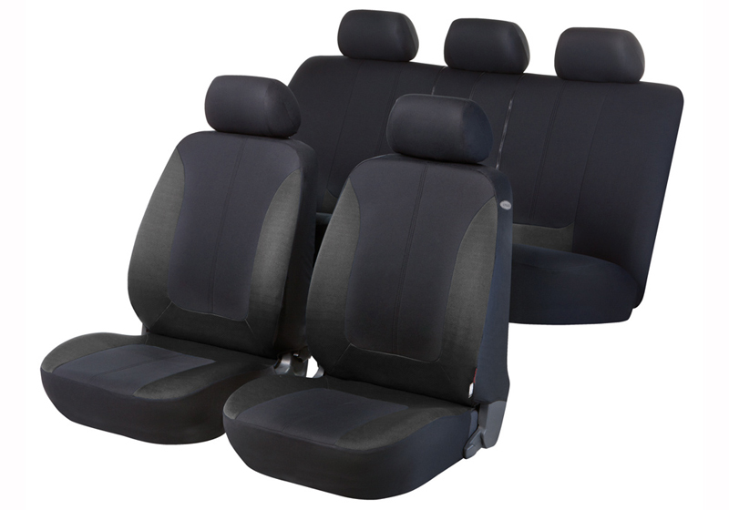 Toyota Land Cruiser three door (2010 to 2018):Walser seat covers, full set, Norfolk black and dark grey, 11937