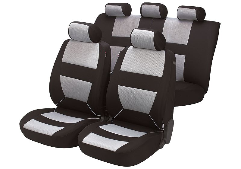 Ford Focus five door (1998 to 2004):Walser velours seat covers, full set, Bozen silver, 12399