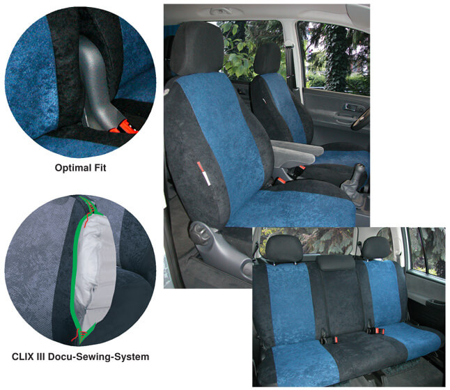 Seat Covers from Walser and UK Covers (Walser Turin seat covers for Vauxhall Zafira shown) at The Roof Box Company