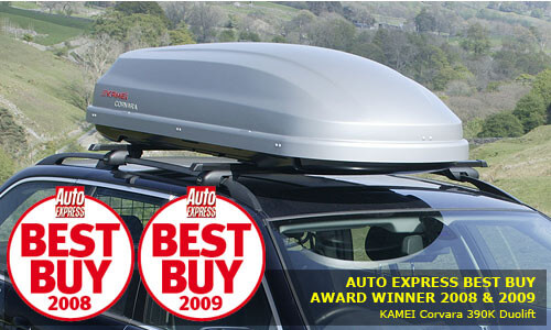 This is The Roof Box Company's website, the UK's leading mail order supplier of car roof boxes from Thule, KAMEI, Atera, Autoform and Karrite. Also roof bars, Thule roof racks and other accessories for sale or rental. Auto Express magazine Roof Box Best Buy Award winner 2008 & 2009: KAMEI Corvara 390K silver roofbox