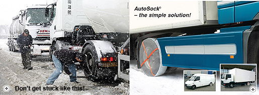 AutoSock/Auto Socks are reusable again and again - providing value for money for years to come Dont get stuck like this!... AutoSock for Trucks - the simple solution!