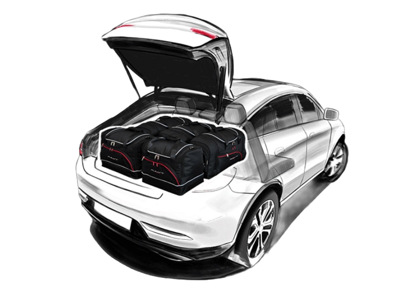 Mazda 3 four door saloon (2019 onwards):Luggage bags