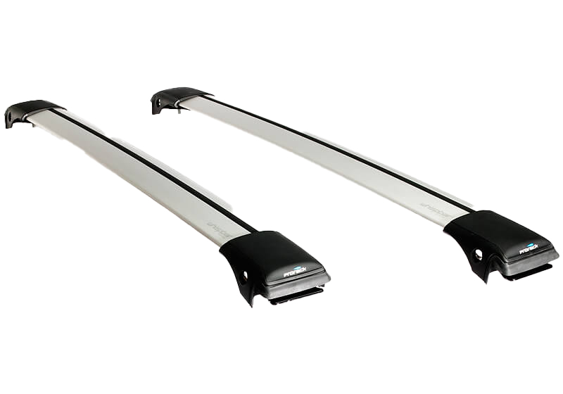 Toyota Avensis Verso (2001 to 2006):Yakima roof bars package - S42 Aero-X silver bars