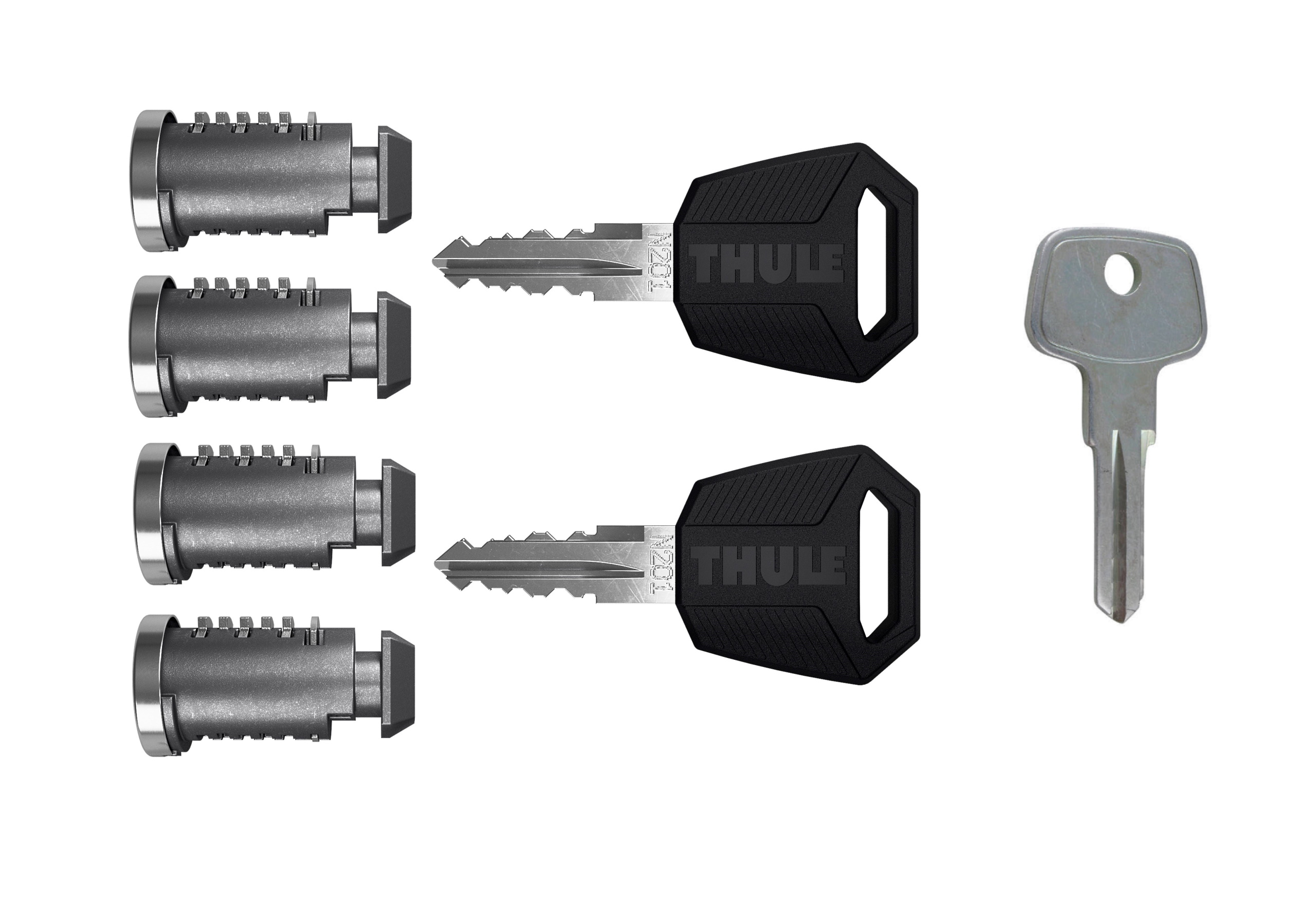 :Thule keyed alike lock barrels x 4 no. 4505 - when bought on their own