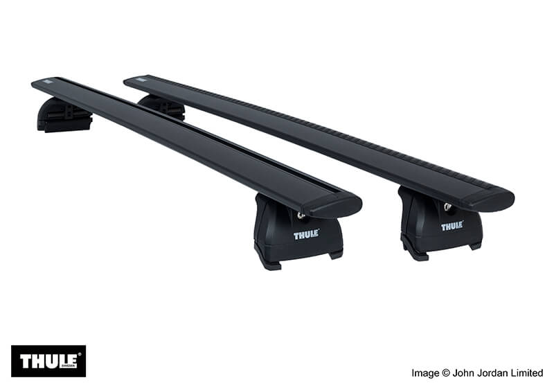 Jaguar XF Sportbrake (2012 to 2016):Thule black WingBars package - 753, 7112B, 4034