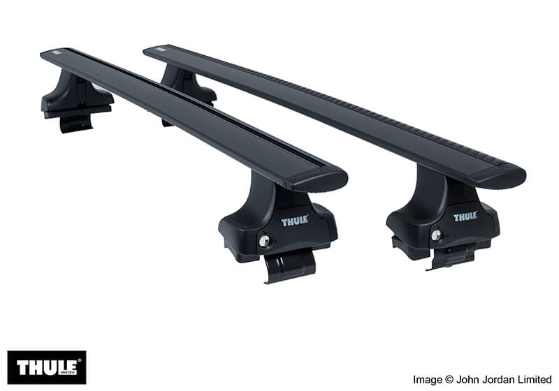 Nissan PickUp double cab (1998 to 2002):Thule black WingBars package - 754, 7114B, 1086