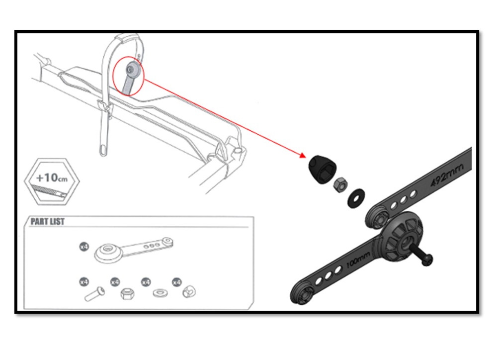 :BUZZ RACK 10cm wheel strap extension kit (x4)