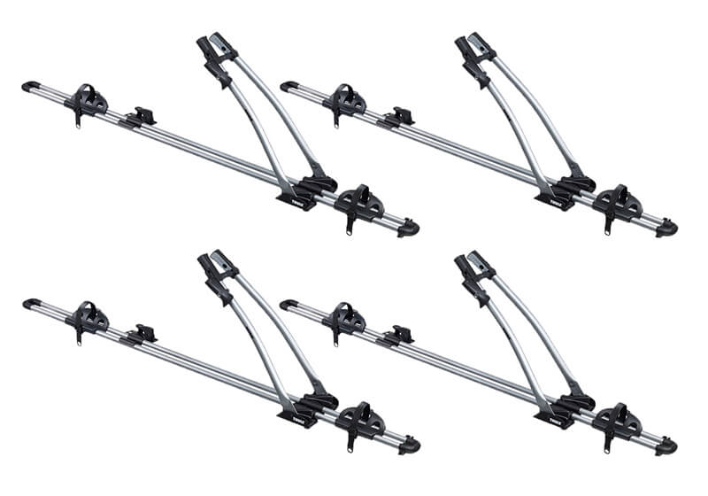 :4 x Thule FreeRide 532 bike carriers with locking roof bars