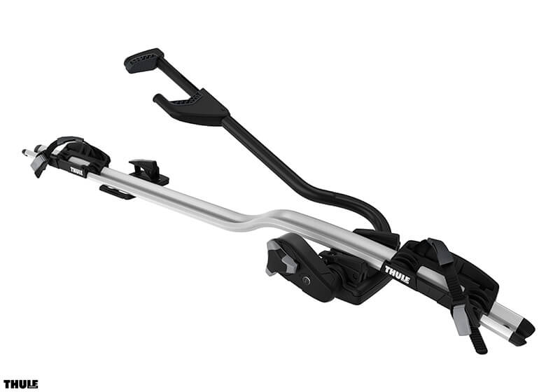 :1 x Thule ProRide 598 black bike carrier with locking roof bars