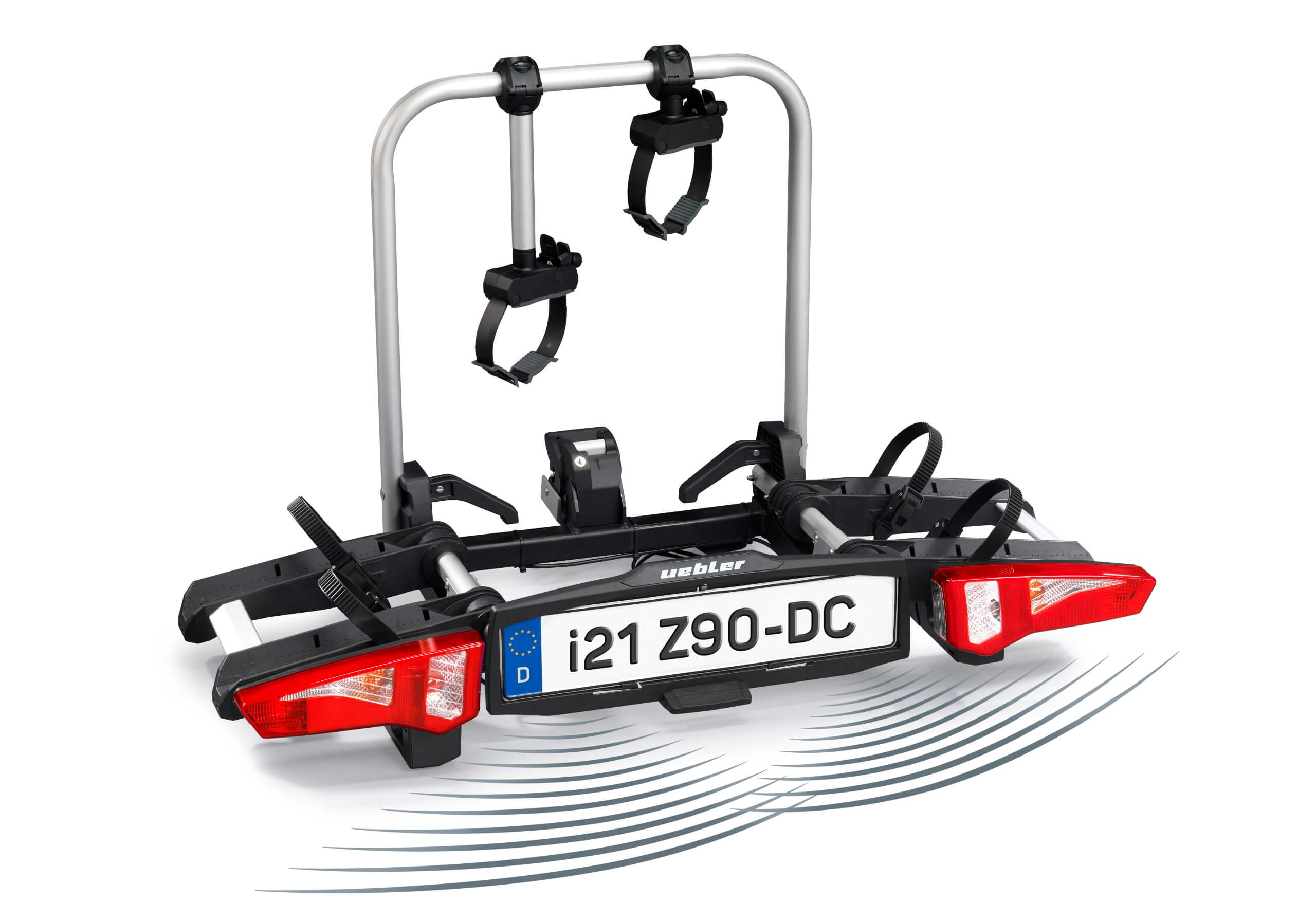 :Uebler i21 Z90 tilting and folding eBike rack (2 bikes) with reversing sensors, no. 18110-DC
