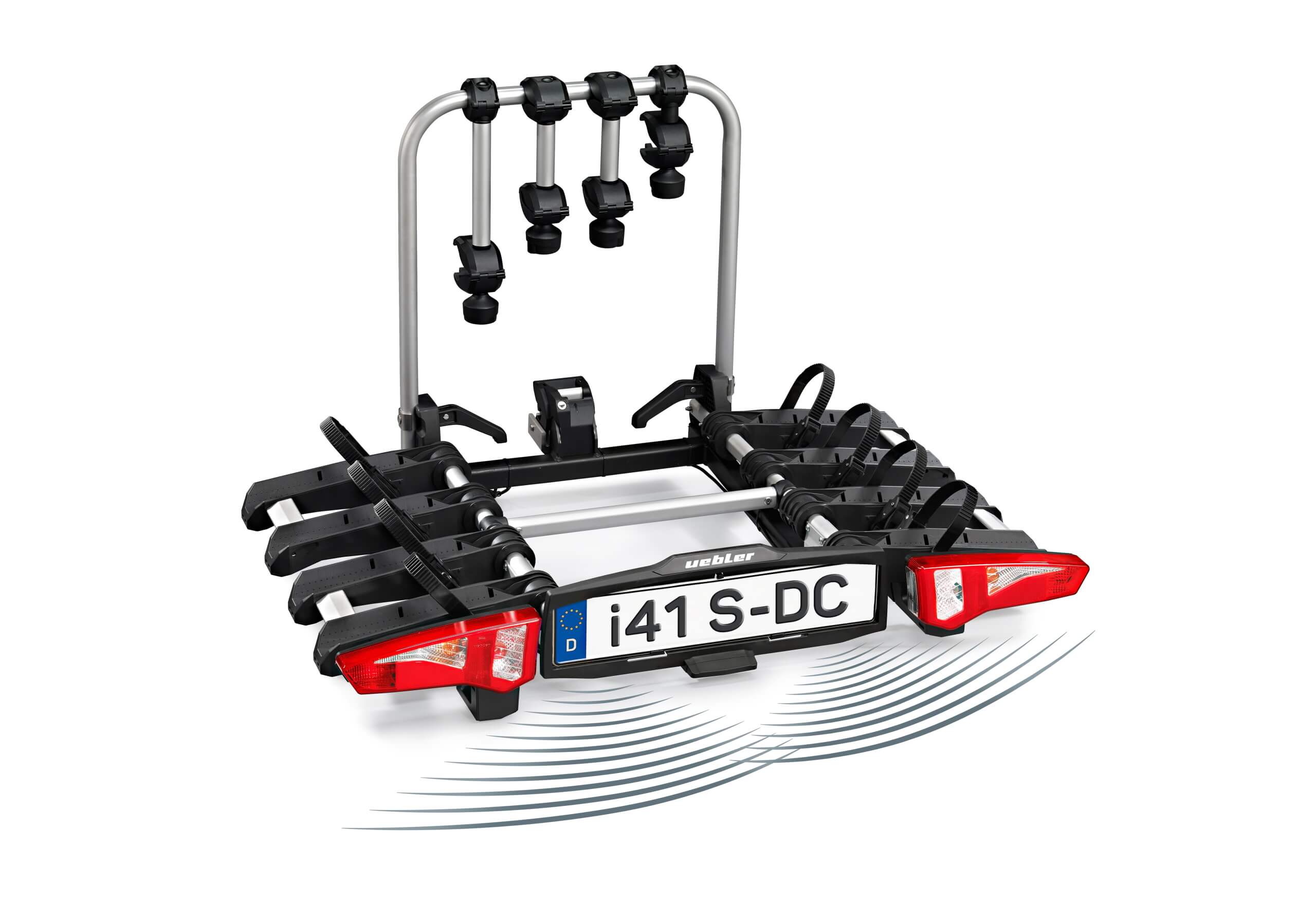 :Uebler i41 S90 tilting and folding bike rack (4 bikes) with reversing sensors, no. 18140-DC