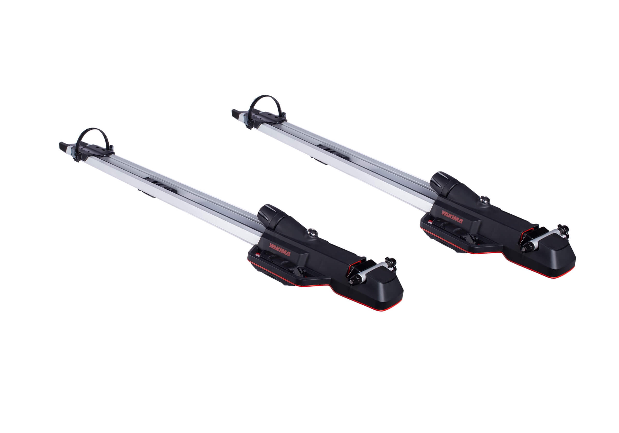 :2 x silver Yakima HighSpeed 8002129 forkmounts with locking roof bars