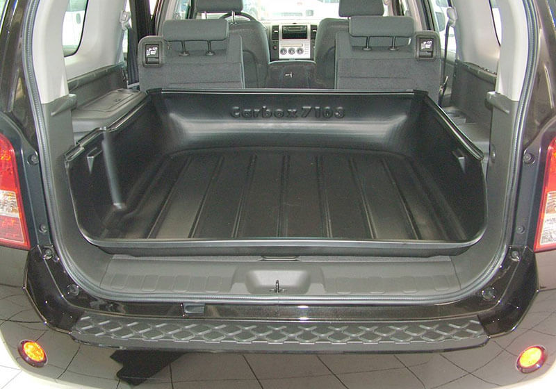 cod MTM Boot Liner Pathfinder 3rd row pulled down III from 2005-07.2010 Tailored Trunk Mat with Antislip ; wings can be cut off if needed 2388 R51 additional description: 5/7 seats 