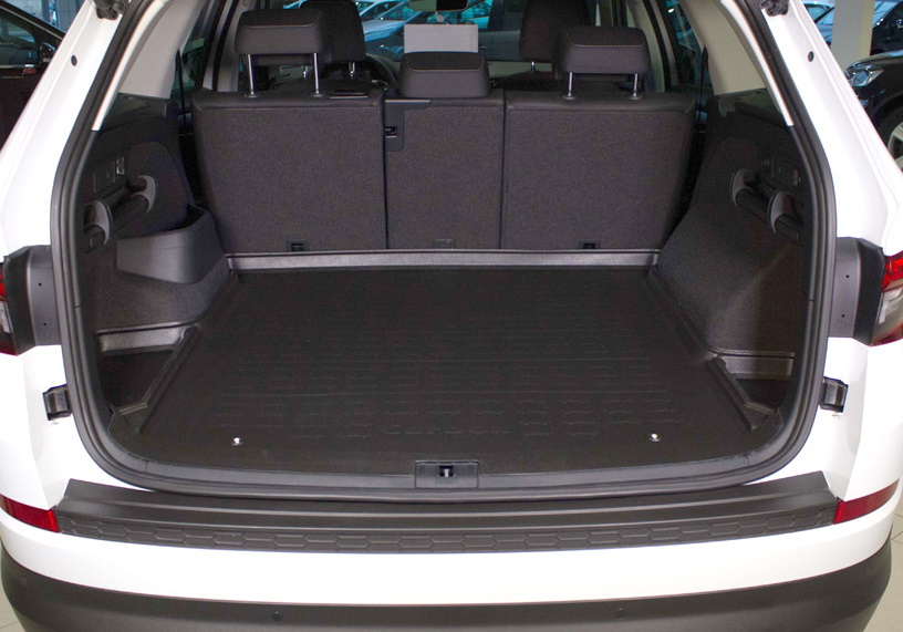 Rubber boot liner for Skoda Kodiaq, from 2017- | 7 seater | 3rd row of  seats flat