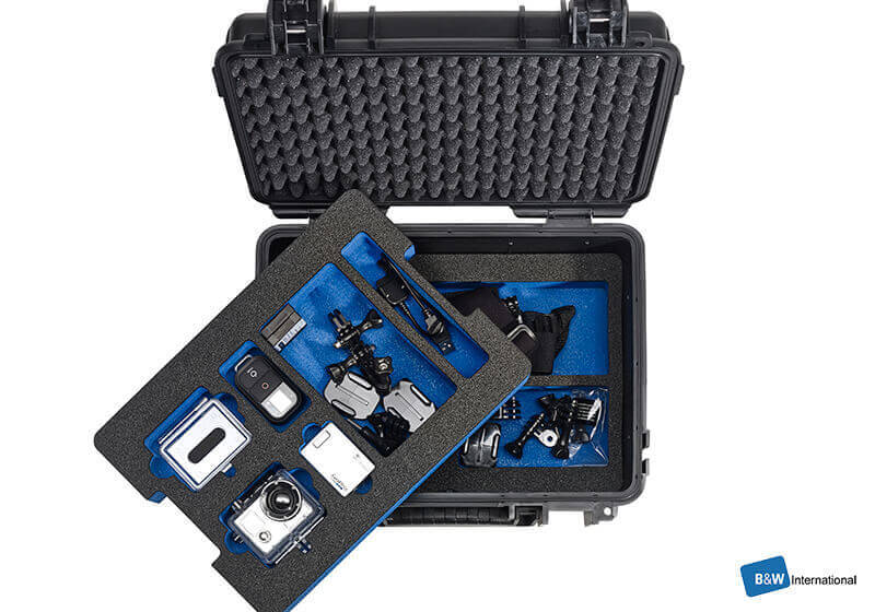 :B&W outdoor.case, Type 3000, foam insert, black for GoPro HERO3, no. 3000/B/GP1