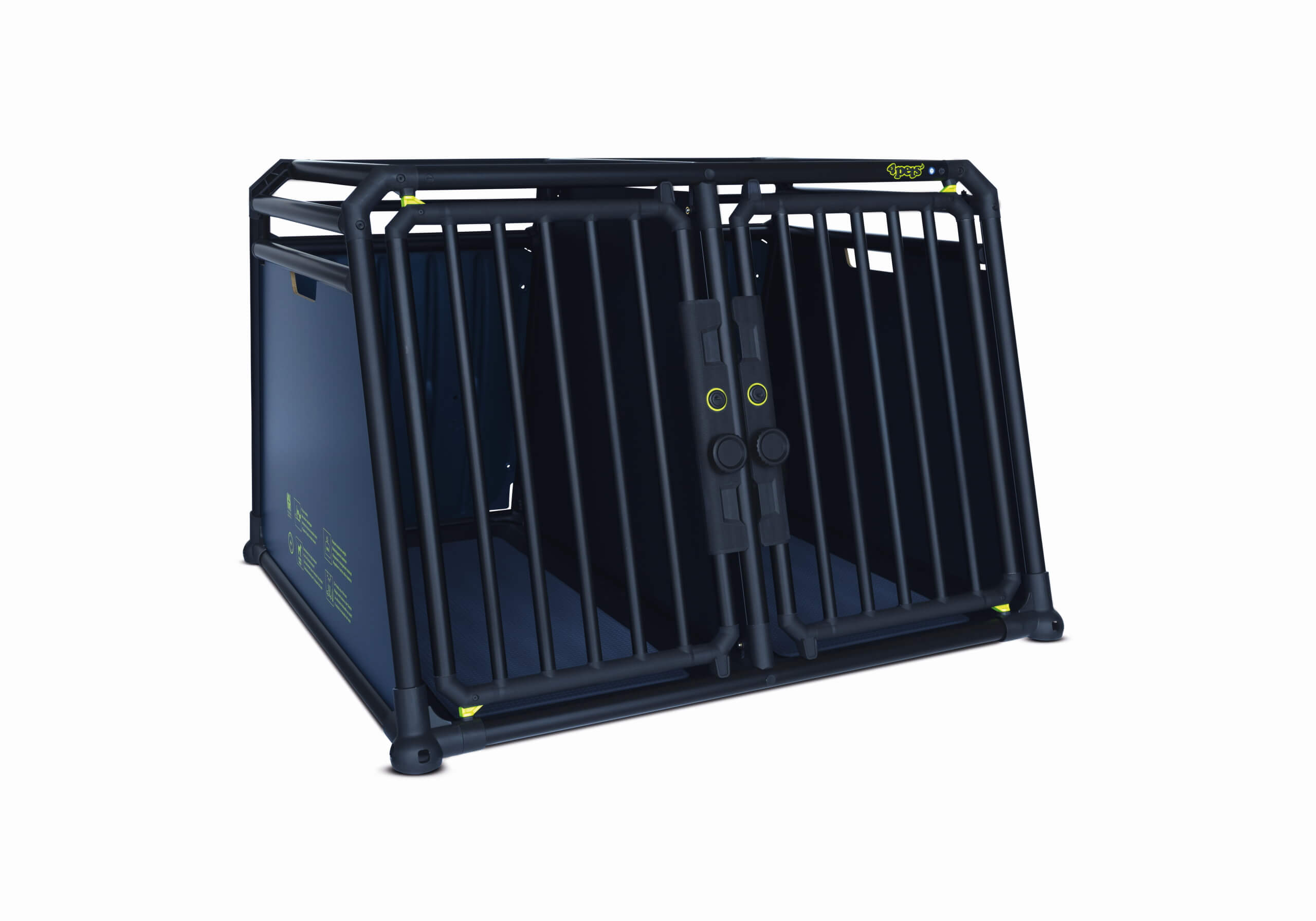 Volkswagen VW T5 Kombi / Multivan / Shuttle / Window van (2003 to 2015):4pets PRO, TV-approved black dog cage, size 22 Large