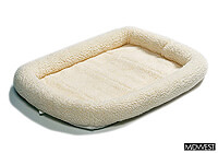 Hovawart:Midwest 48" 'Quiet Time' pet bed, white synthetic sheepskin, no. MD40248SS