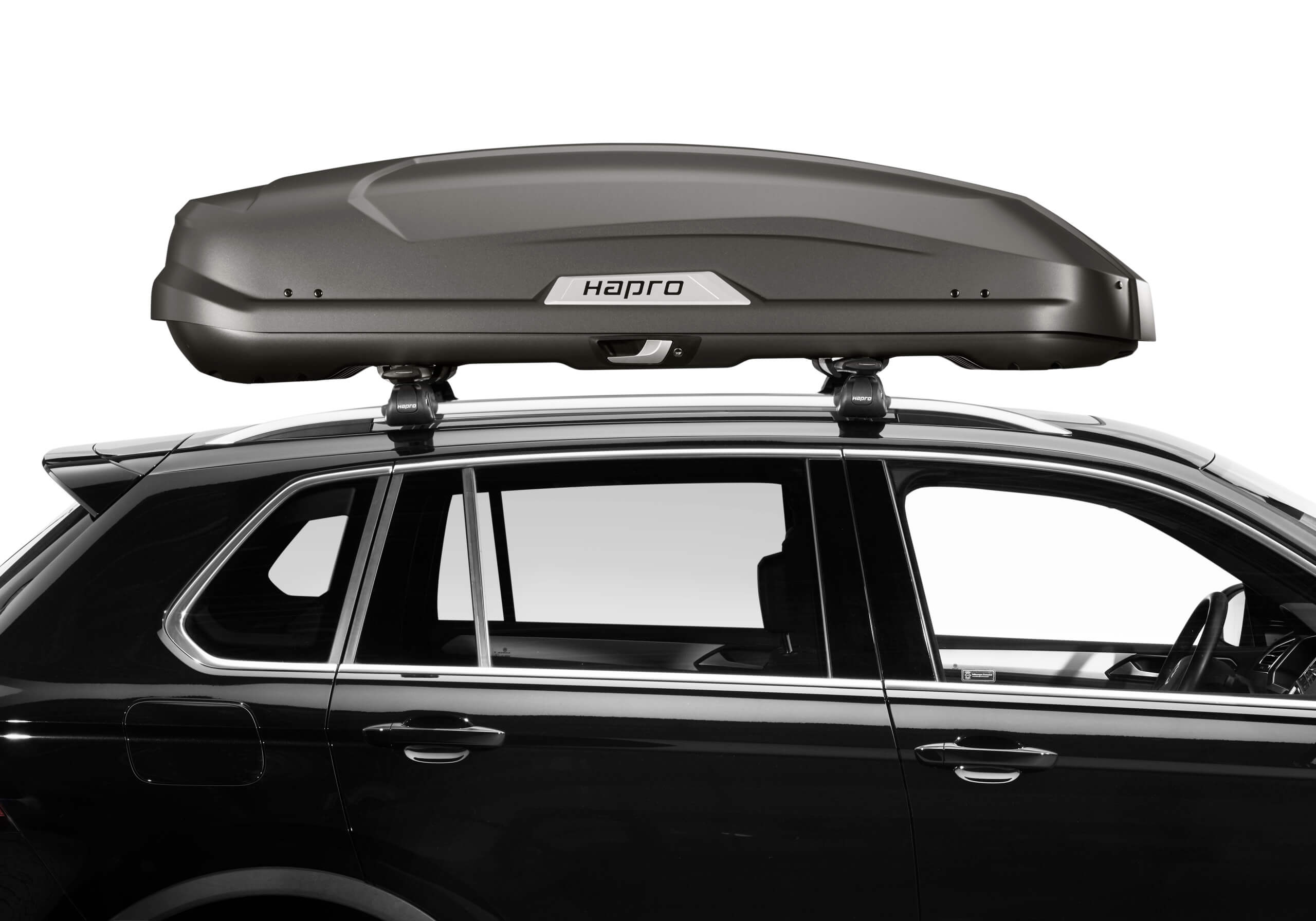 Package deal: Hapro Trivor 440 supermatt anthracite roof box and bars