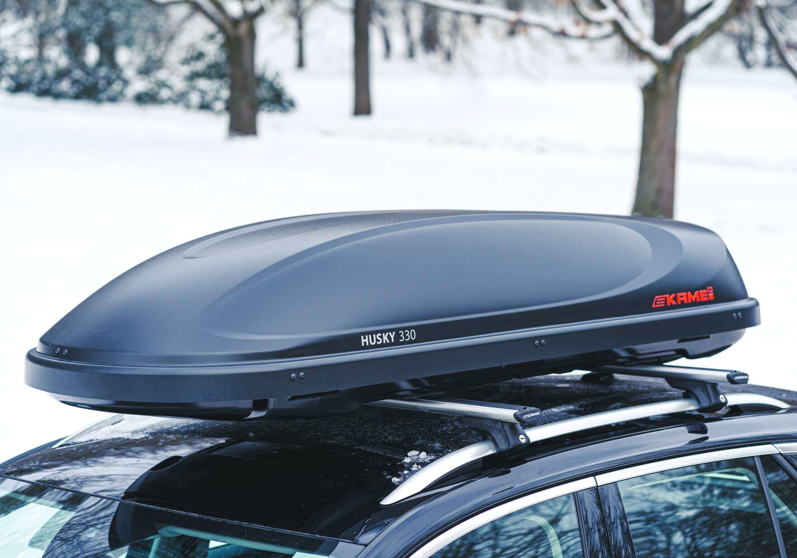 KAMEI Husky 330 matt black roof box LEFT side opening no. KM445