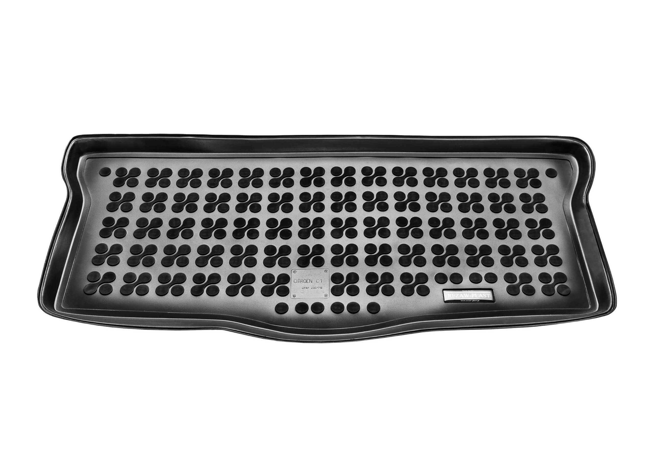 Peugeot 107 three door (2005 to 2014):Rezaw-Plast boot liner, black, no. RZ230116