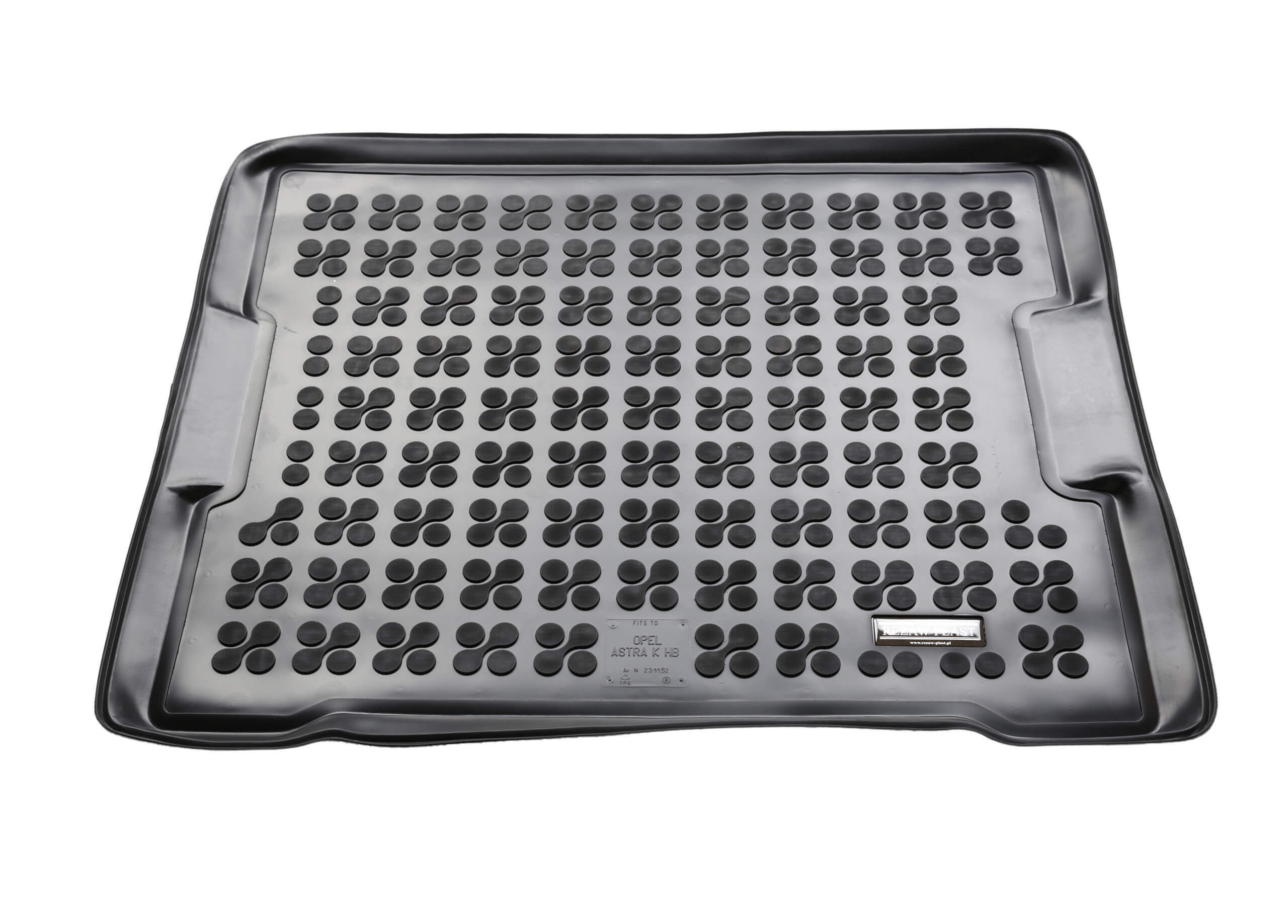 Opel Astra five door (2015 to 2022):Rezaw-Plast boot liner, black, no. RZ231152