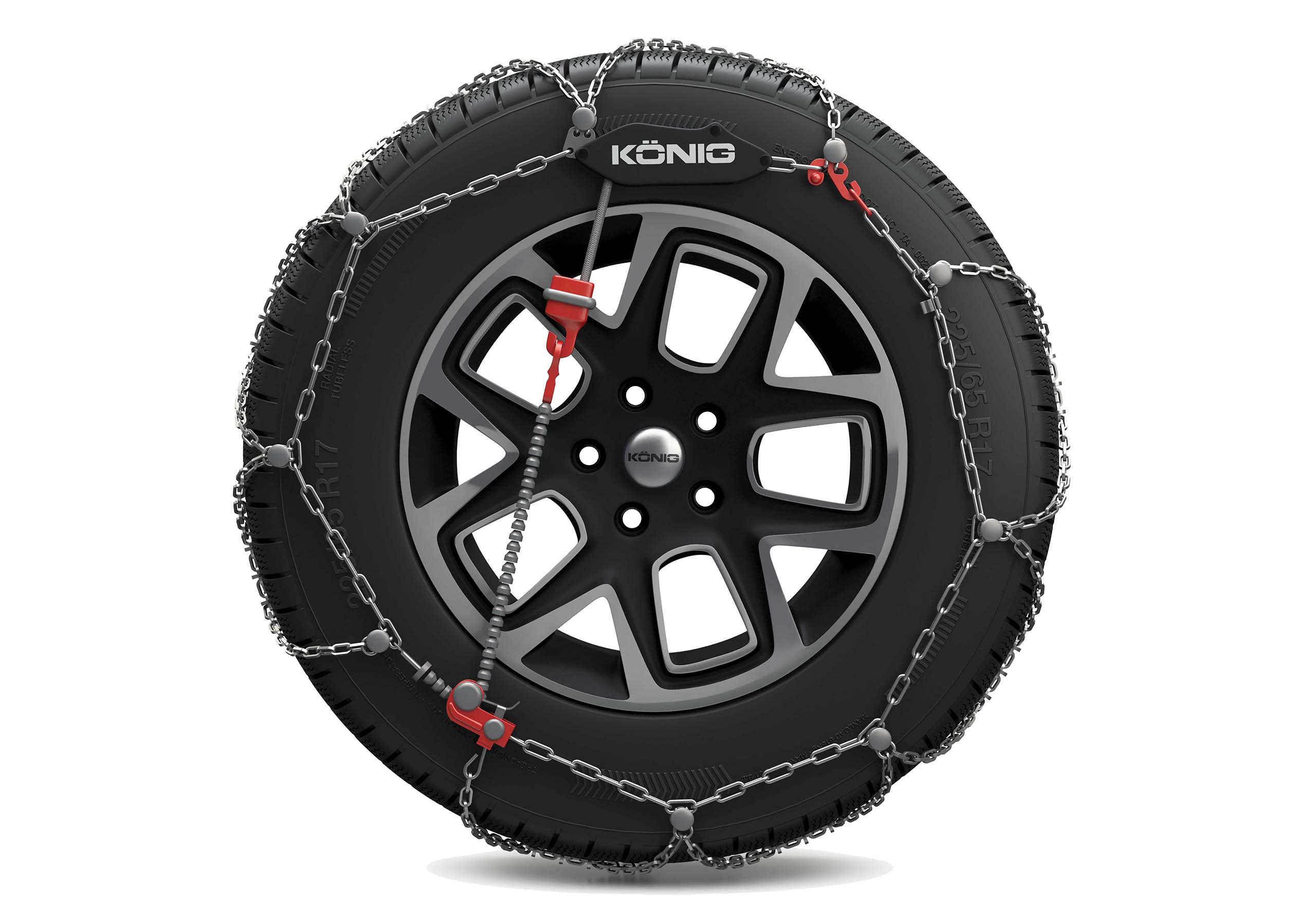 Hyundai Kona (2017 to 2023):Knig XG-9 Cross snow chains (pair) no. KGXG-9 Cross 233